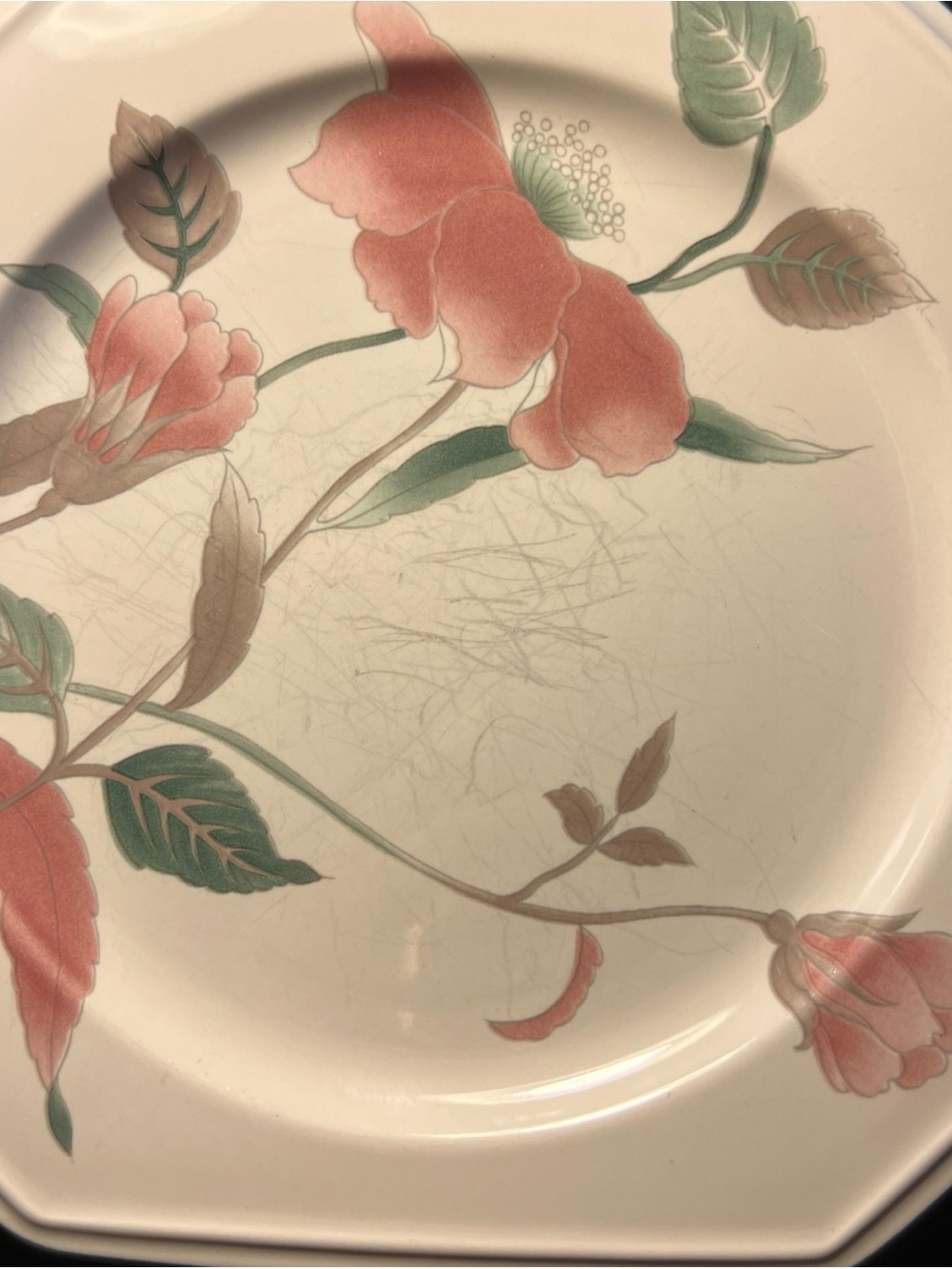 Mikasa Continental “Silk Flowers” Salad Plate w/Peach Blossoms,  No bundles.